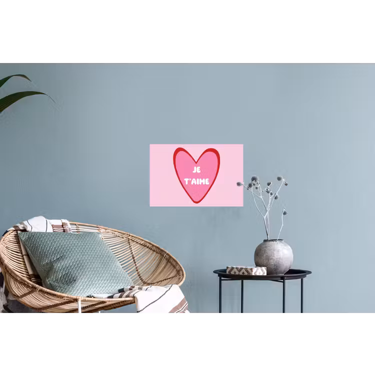 Muursticker - Hart - Frans - Valentijn - Roze — 4