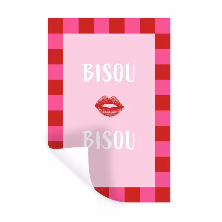 Muursticker - Kiss - Roze - Frans - Valentijn — 1