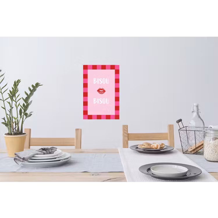 Muursticker - Kiss - Roze - Frans - Valentijn — 3