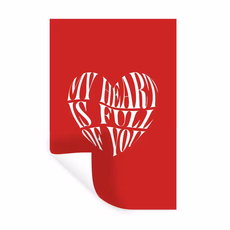Muursticker - Rood - Hart- Tekst - Valentijn — 1