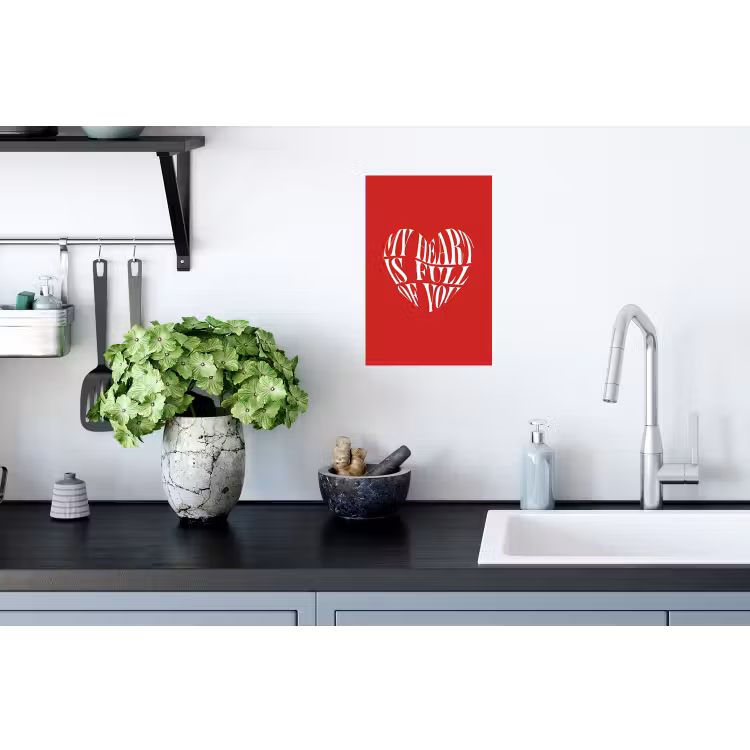 Muursticker - Rood - Hart- Tekst - Valentijn — 2