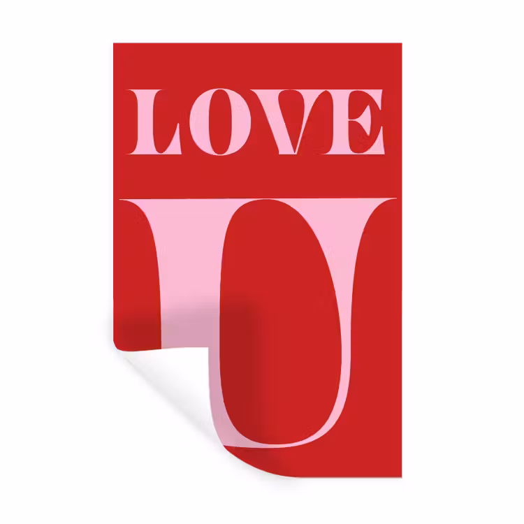 Muursticker - Rood - Love - Valentijn - Roze — 1