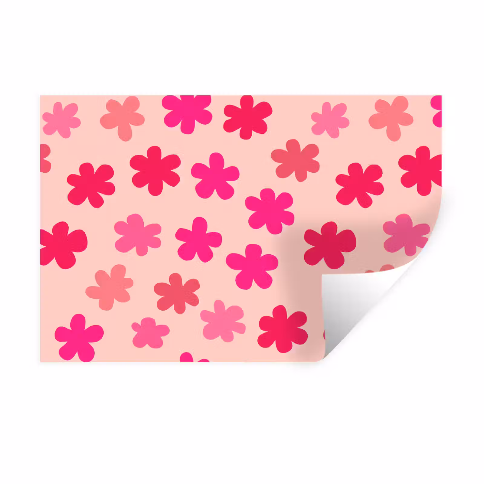 Muursticker - Bloemen - Patroon - Roze — 1