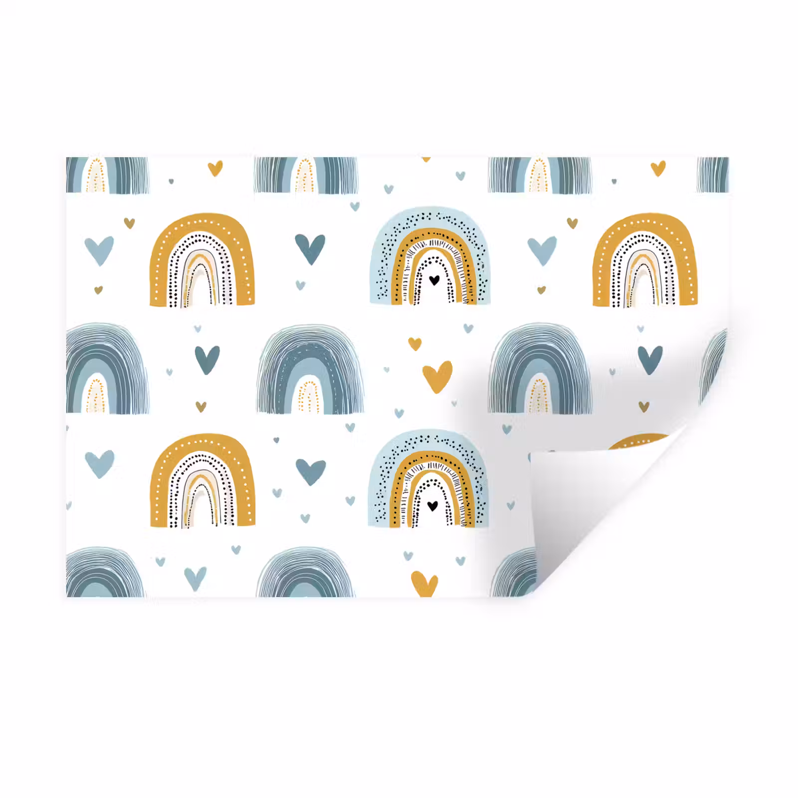 Muursticker - Patroon - Regenboog - Hartjes — 1