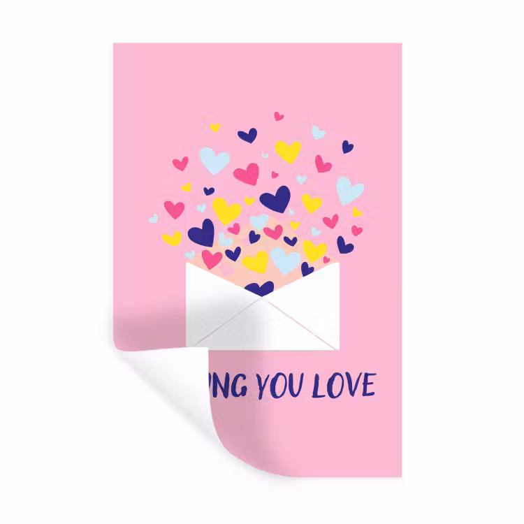Muursticker - Envelop - Love - Hartjes - Valentijn — 1