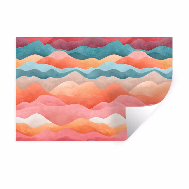 Muursticker - Golven - Kleurrijk - Abstract — 1