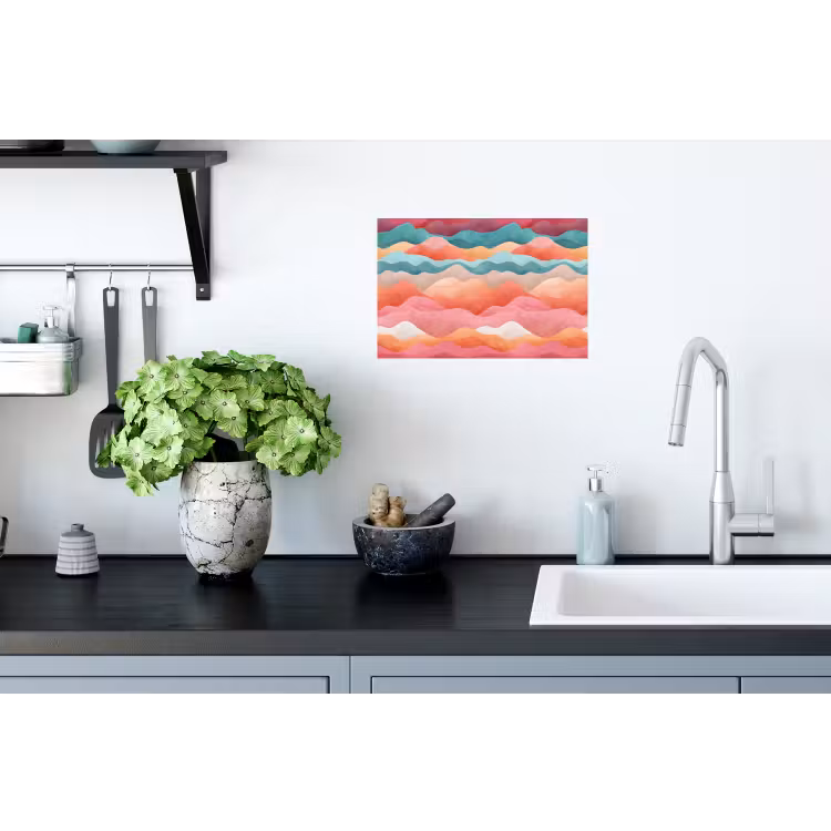 Muursticker - Golven - Kleurrijk - Abstract — 2
