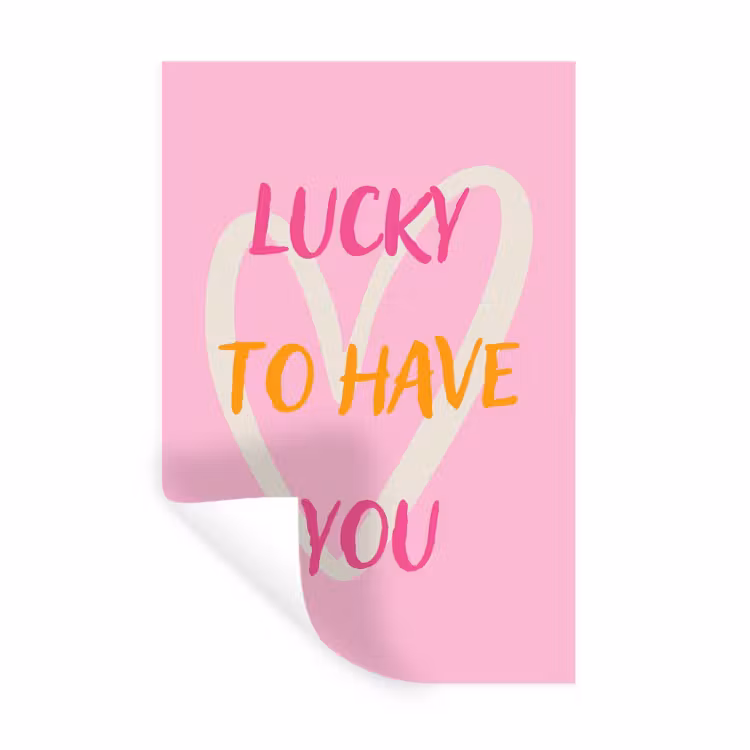 Muursticker - Lucky - Love - Valentijn - Roze — 1