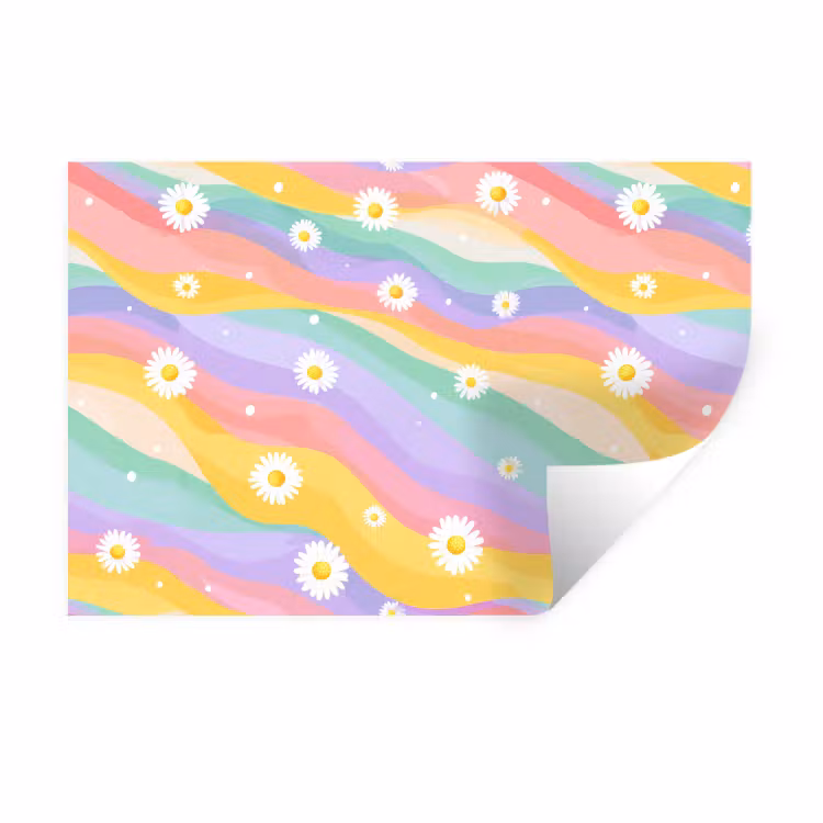 Muursticker - Madeliefjes - Kleurrijk - Pastel — 1
