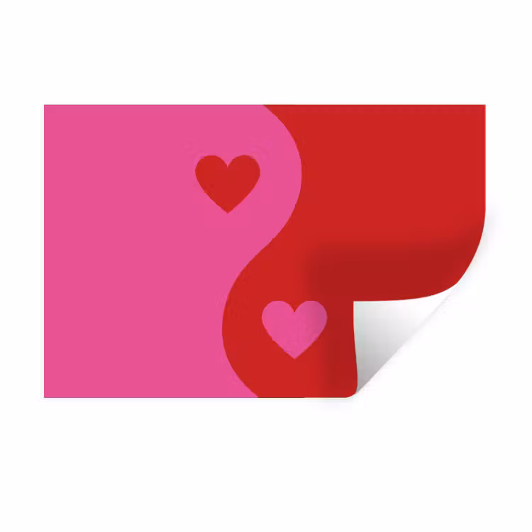 Muursticker - Minimalistisch - Rood - Roze - Hartjes — 1