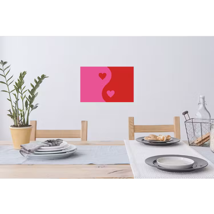 Muursticker - Minimalistisch - Rood - Roze - Hartjes — 3