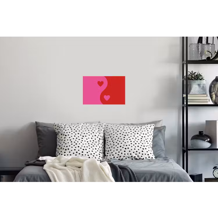 Muursticker - Minimalistisch - Rood - Roze - Hartjes — 5
