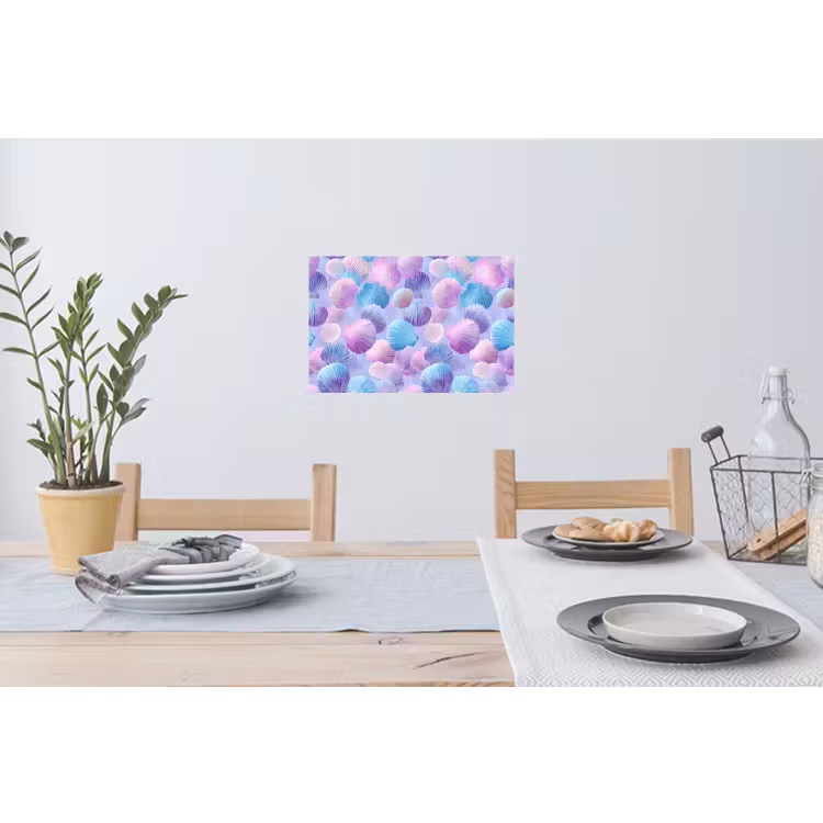 Muursticker - Schelpen - Paars - Blauw - Patroon — 3