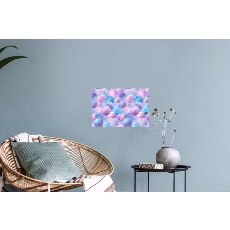 Muursticker - Schelpen - Paars - Blauw - Patroon — 4