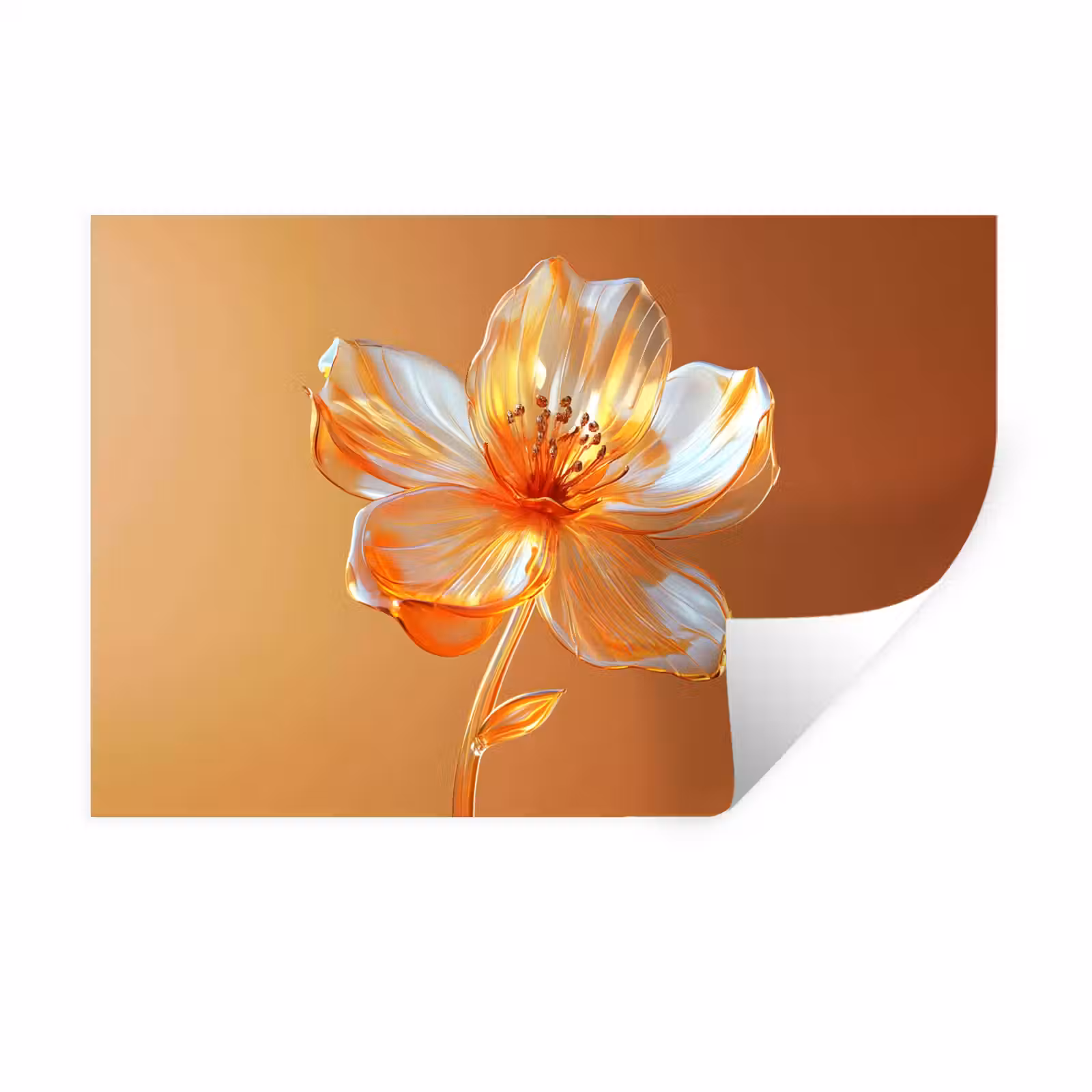 Muursticker - Glazen - Bloem - Oranje — 1