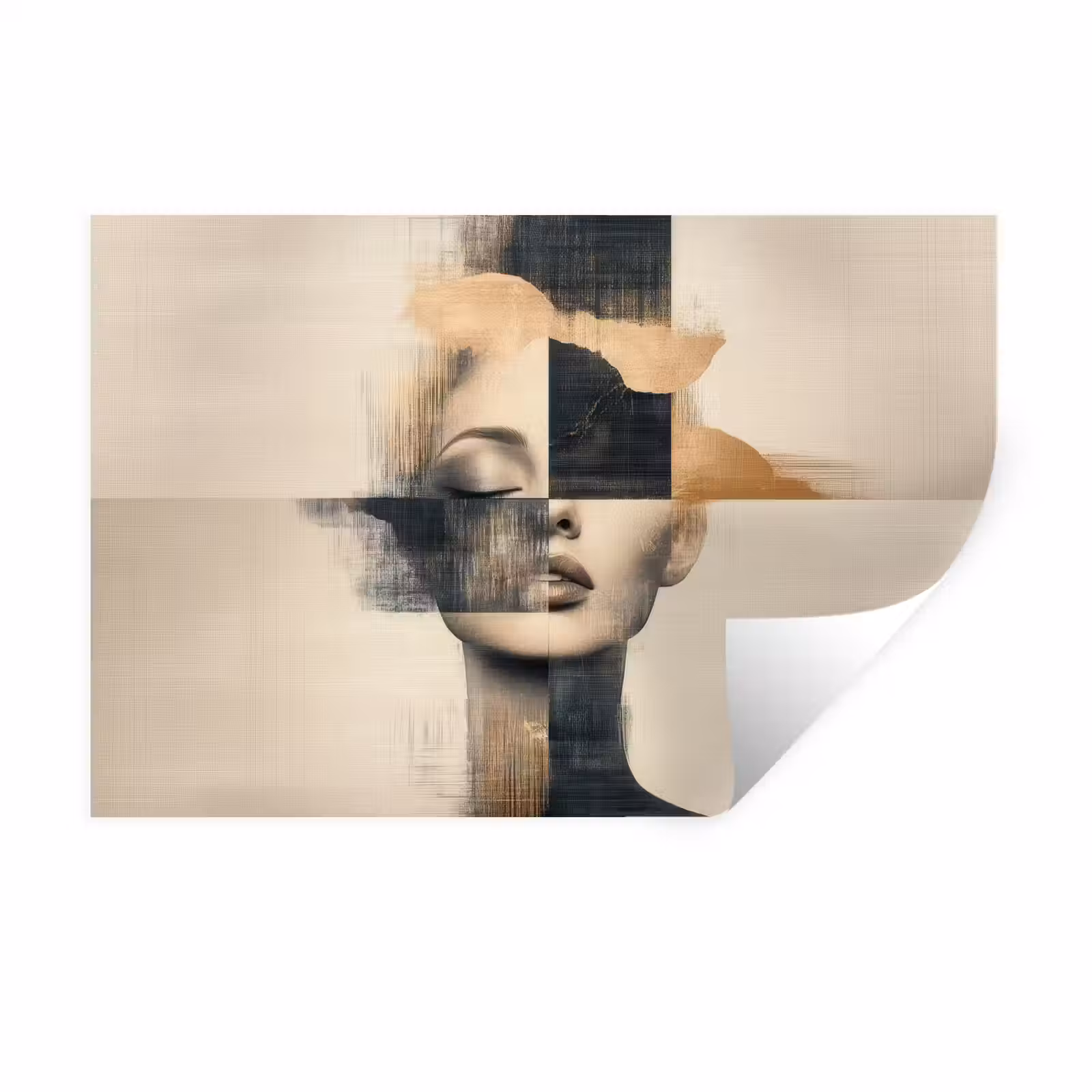 Muursticker - Goud - Vrouw - Rechthoeken — 1