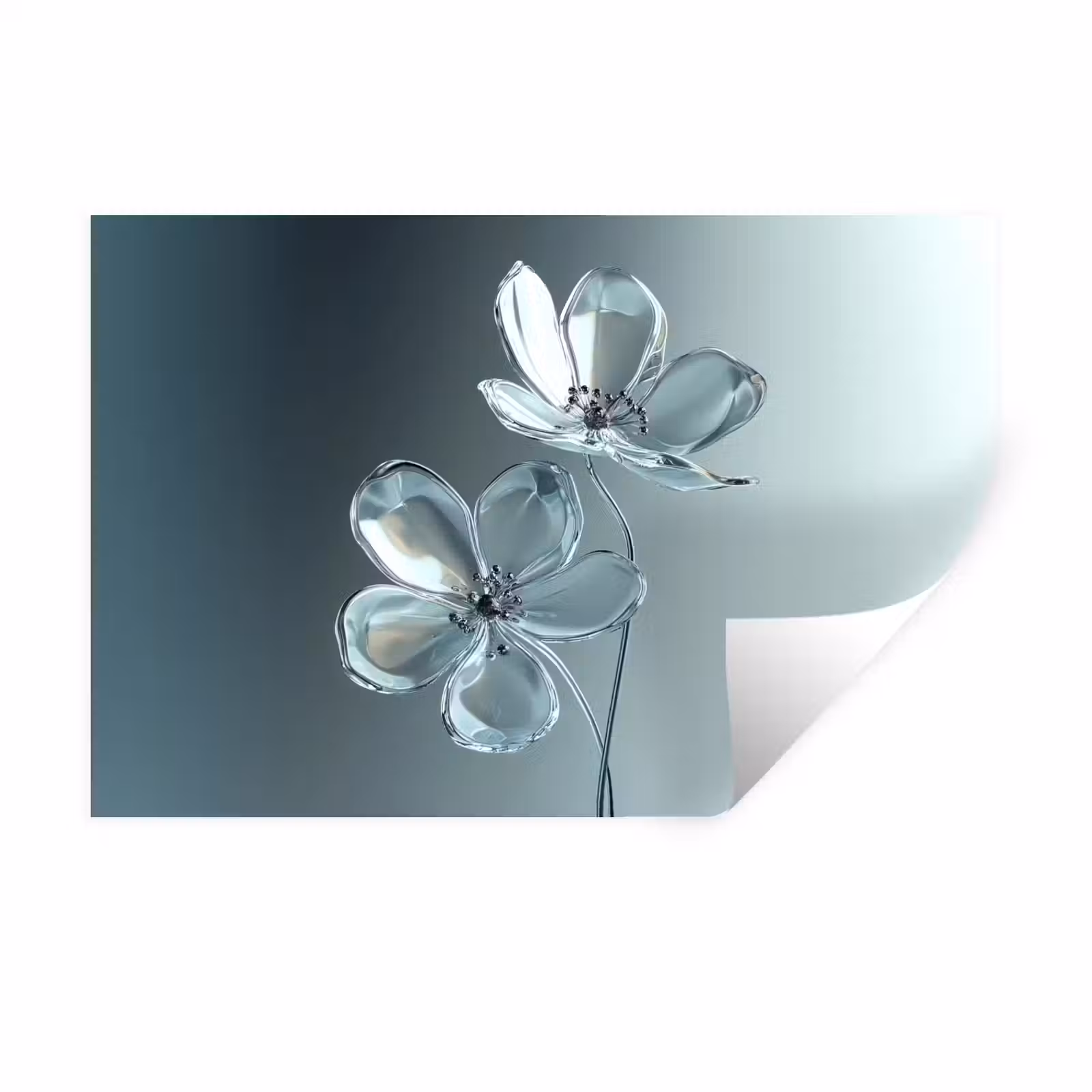 Muursticker - Kristal - Bloemen - Grijs — 1