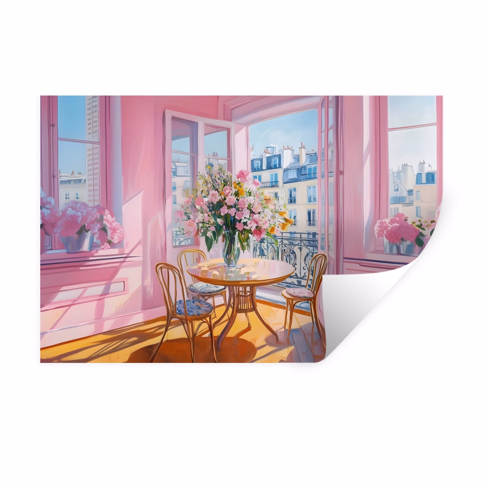 Muursticker - Pink - City - Bloemen — 1