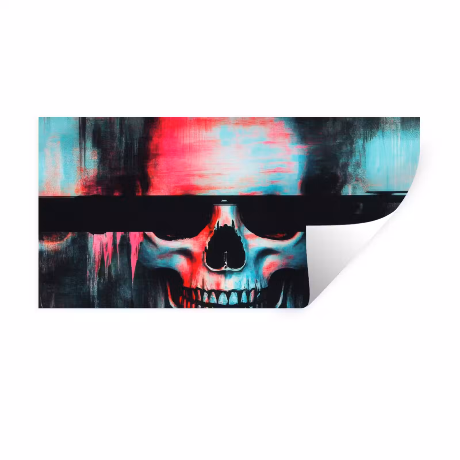 Muursticker - Schedels - Glitch - Cyberpunk — 1