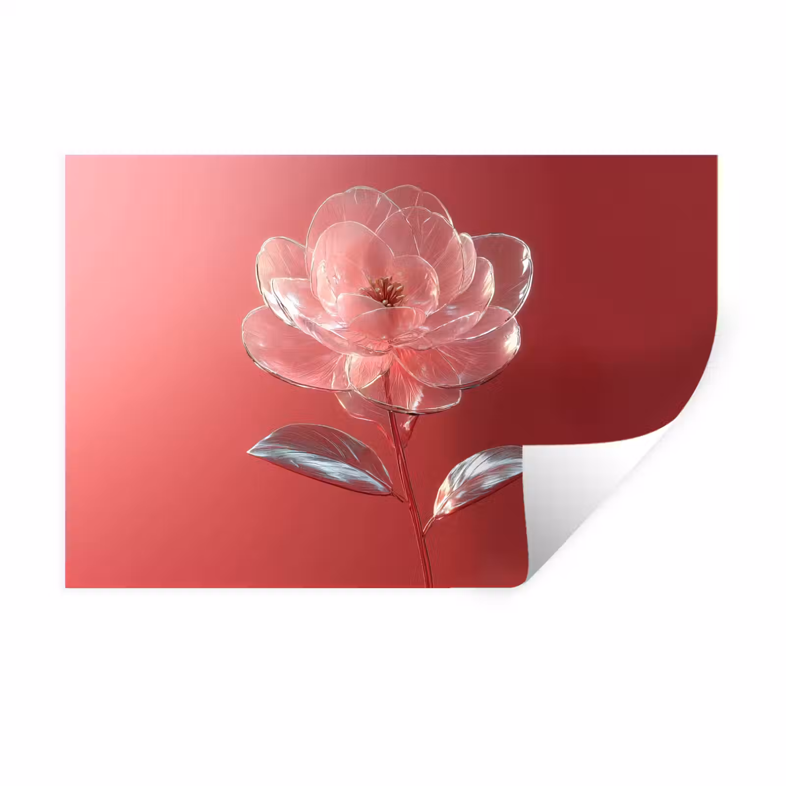 Muursticker - Sierlijk - Bloem - Roze - Glazen — 1