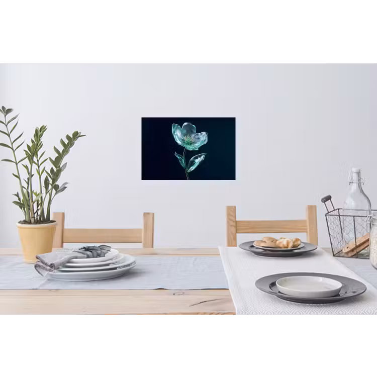 Muursticker - Bladeren - Bloem - Glazen - Donkerblauw — 3