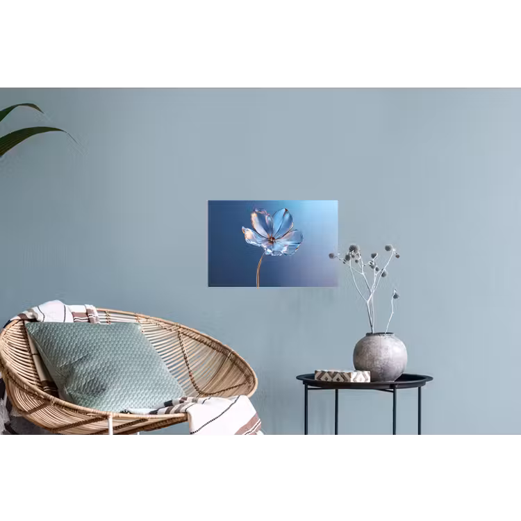 Muursticker - Blauw - Bloem - Glazen - Sierlijk — 4