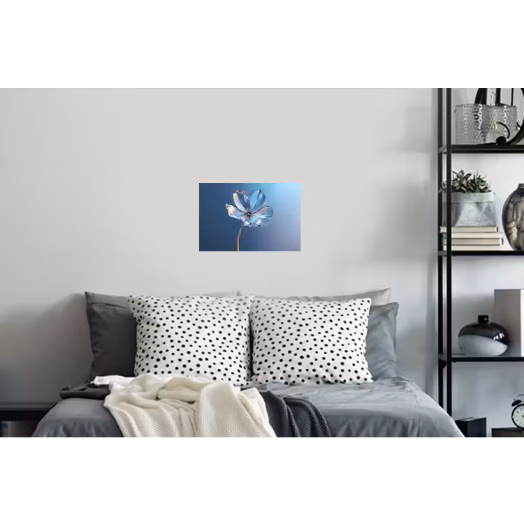 Muursticker - Blauw - Bloem - Glazen - Sierlijk — 5