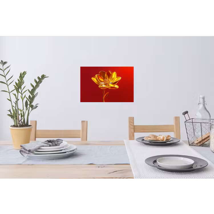 Muursticker - Bloem - Goud - Glazen — 3