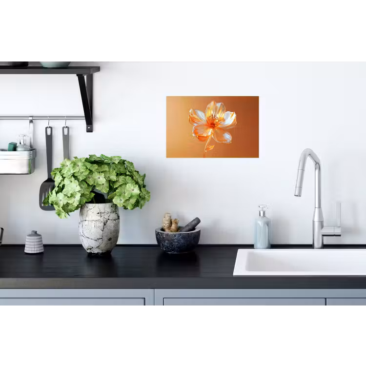 Muursticker - Glazen - Bloem - Oranje — 2