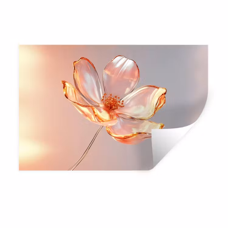 Muursticker - Glazen - Bloem - Roze — 1