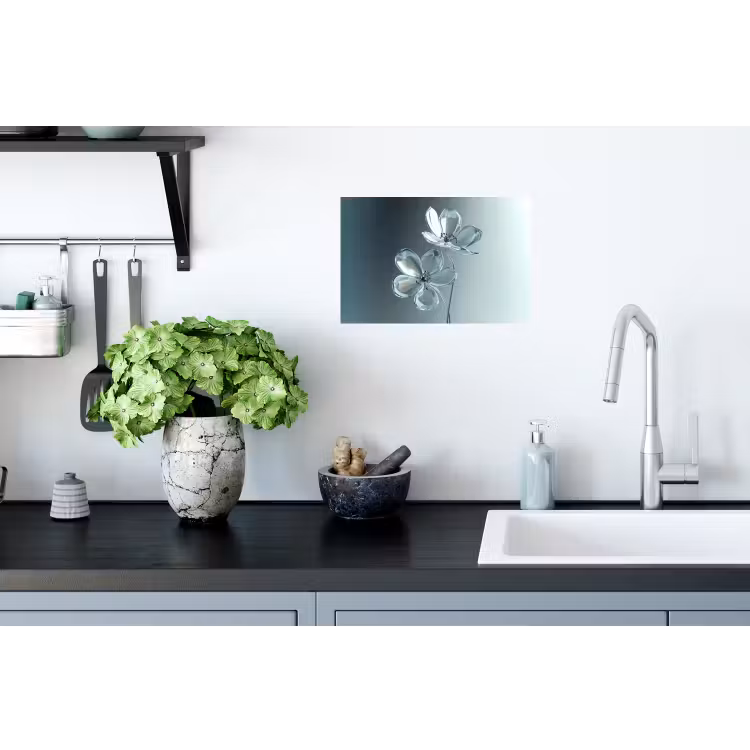 Muursticker - Kristal - Bloemen - Grijs — 2