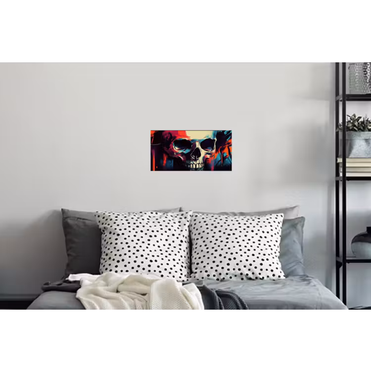Muursticker - Schedel - Abstract - Rood - Blauw - Graffiti — 5