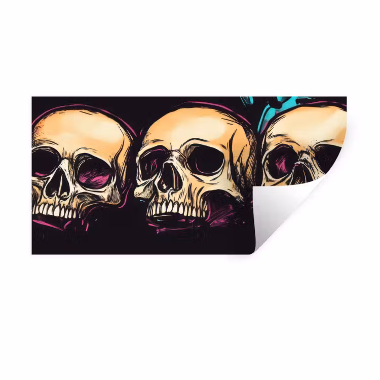 Muursticker - Schedels - Graffiti - Neon — 1