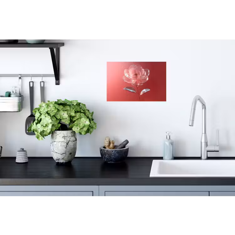 Muursticker - Sierlijk - Bloem - Roze - Glazen — 2
