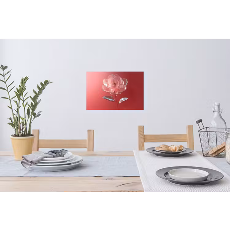 Muursticker - Sierlijk - Bloem - Roze - Glazen — 3