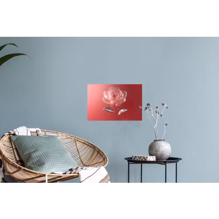 Muursticker - Sierlijk - Bloem - Roze - Glazen — 4