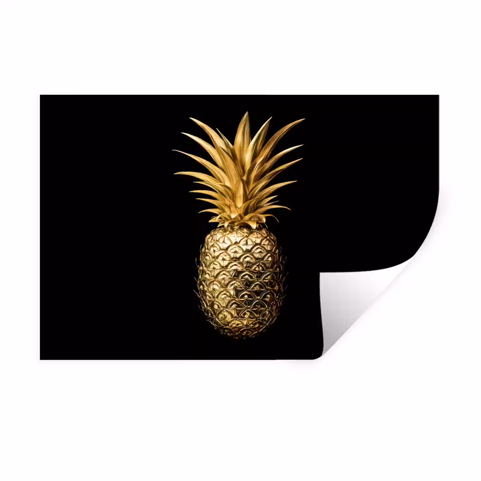 Muursticker - Ananas - Zwart - Goud - Luxe — 1