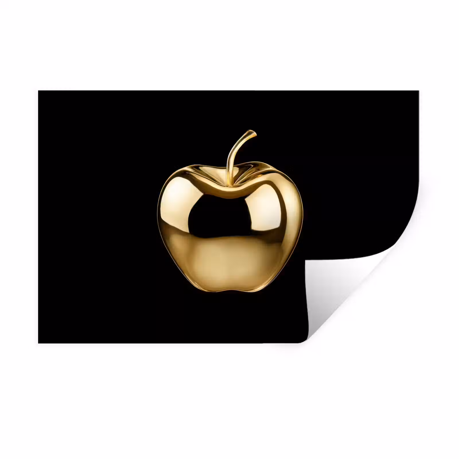 Muursticker - Appel - Goud - Chrome - Zwart — 1
