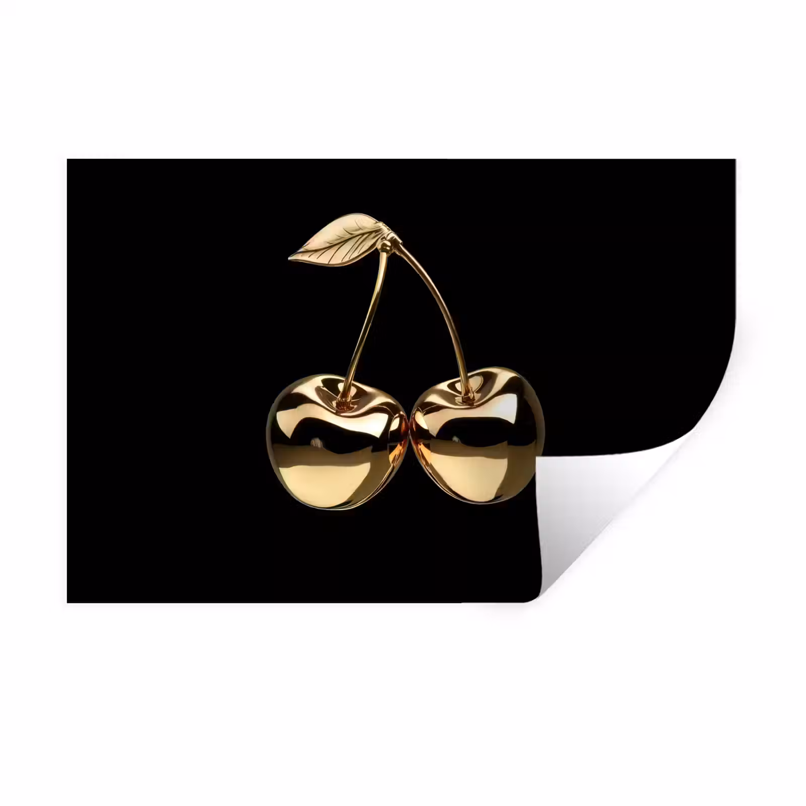 Muursticker - Kersen - Zwart - Goud - Chrome — 1