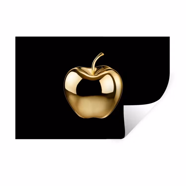 Muursticker - Appel - Goud - Chrome - Zwart — 1