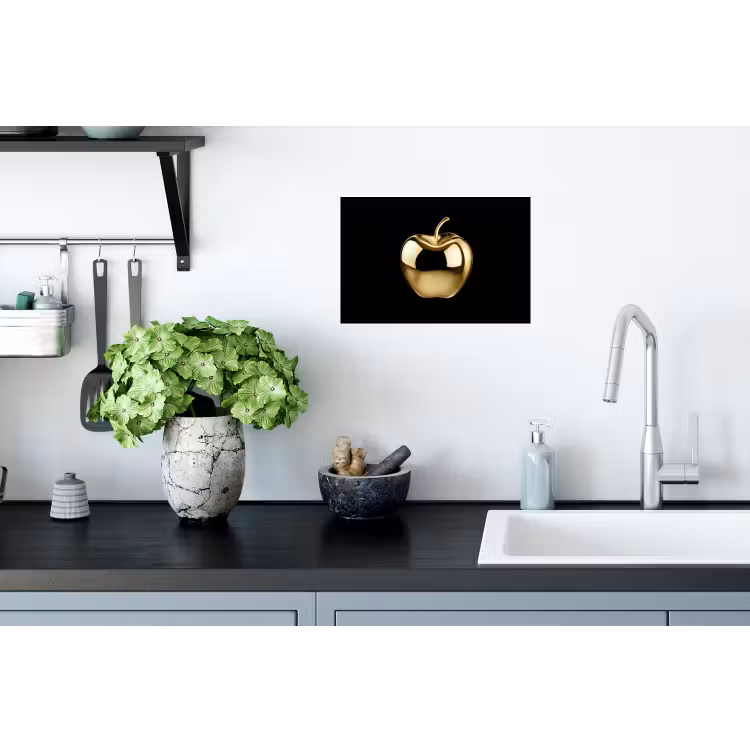 Muursticker - Appel - Goud - Chrome - Zwart — 2