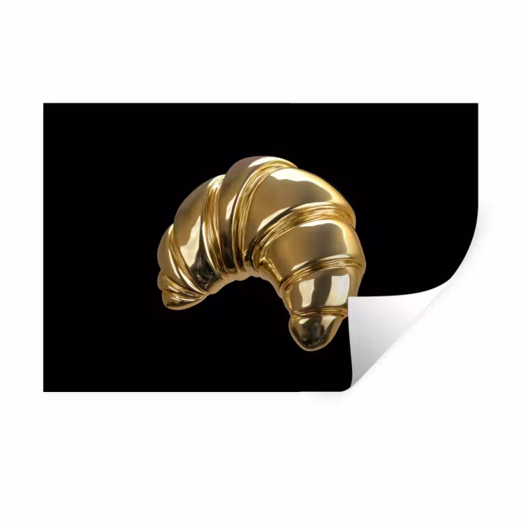 Muursticker - Croissant - Brood - Goud - Zwart — 1