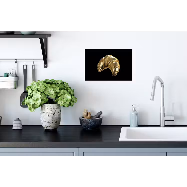 Muursticker - Croissant - Brood - Goud - Zwart — 2