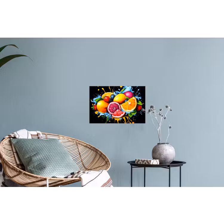 Muursticker - Fruit - Graffiti - Kleurrijk - Sinaasappel - Aardbei - Abstract — 4