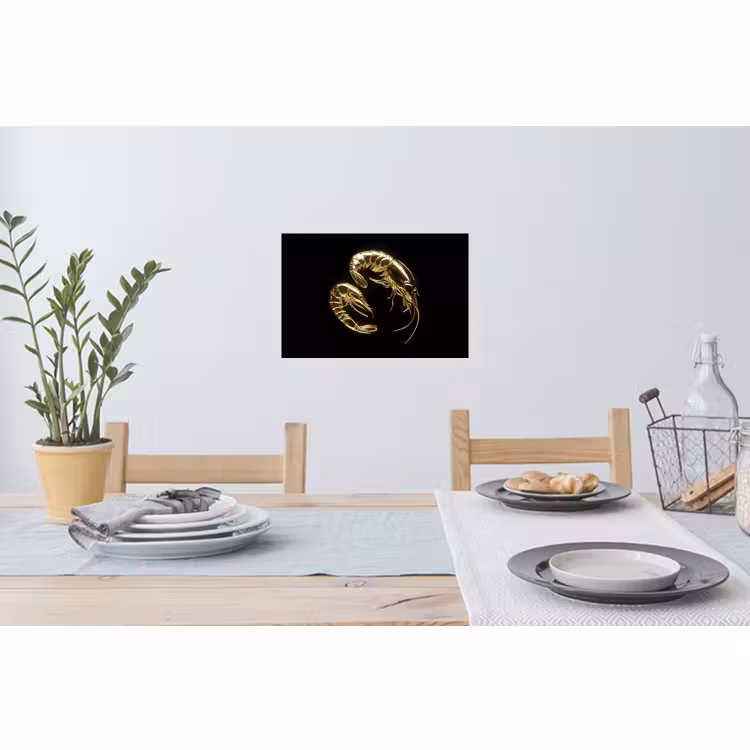 Muursticker - Garnalen - Zwart - Goud - Dieren — 3