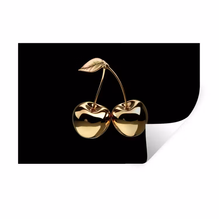 Muursticker - Kersen - Zwart - Goud - Chrome — 1