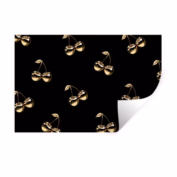 Muursticker - Patroon - Kersen - Goud - Chrome — 1