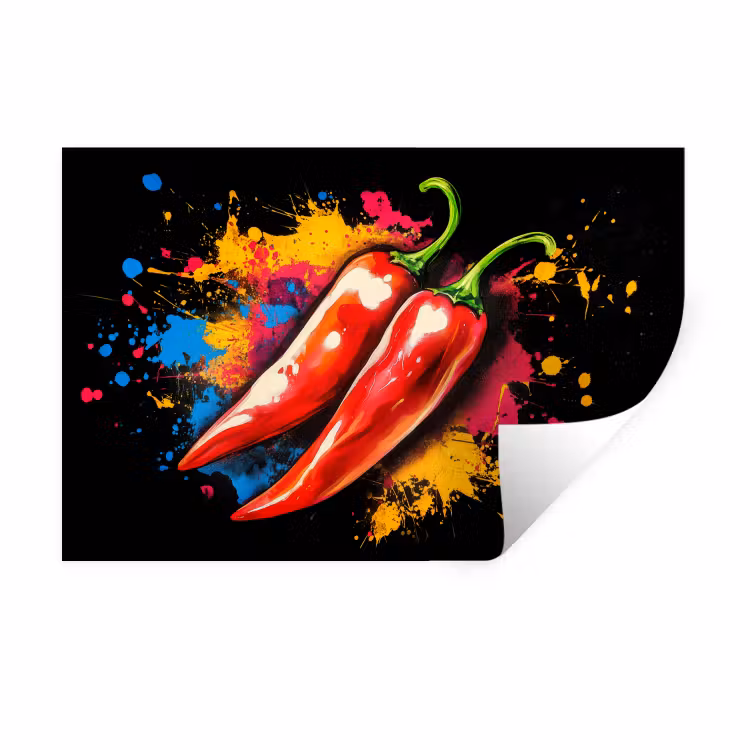 Muursticker - Peper - Graffiti - Verf - Abstract - Modern - Kleurrijk — 1