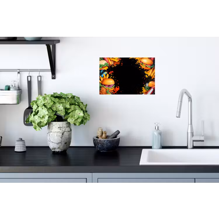 Muursticker - Fastfood - Graffiti - Hamburger - Eten - Modern — 2