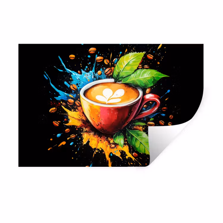 Muursticker - Koffie - Graffiti - Drinken - Abstract — 1
